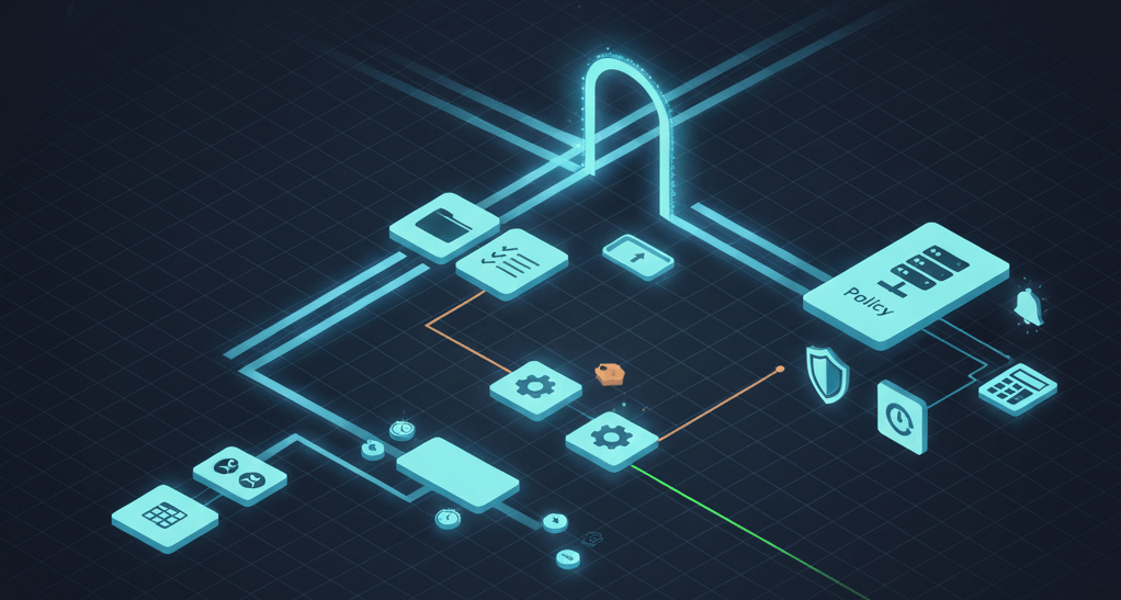 Policy lifecycle orchestration with AML/KYC and maker–checker governance